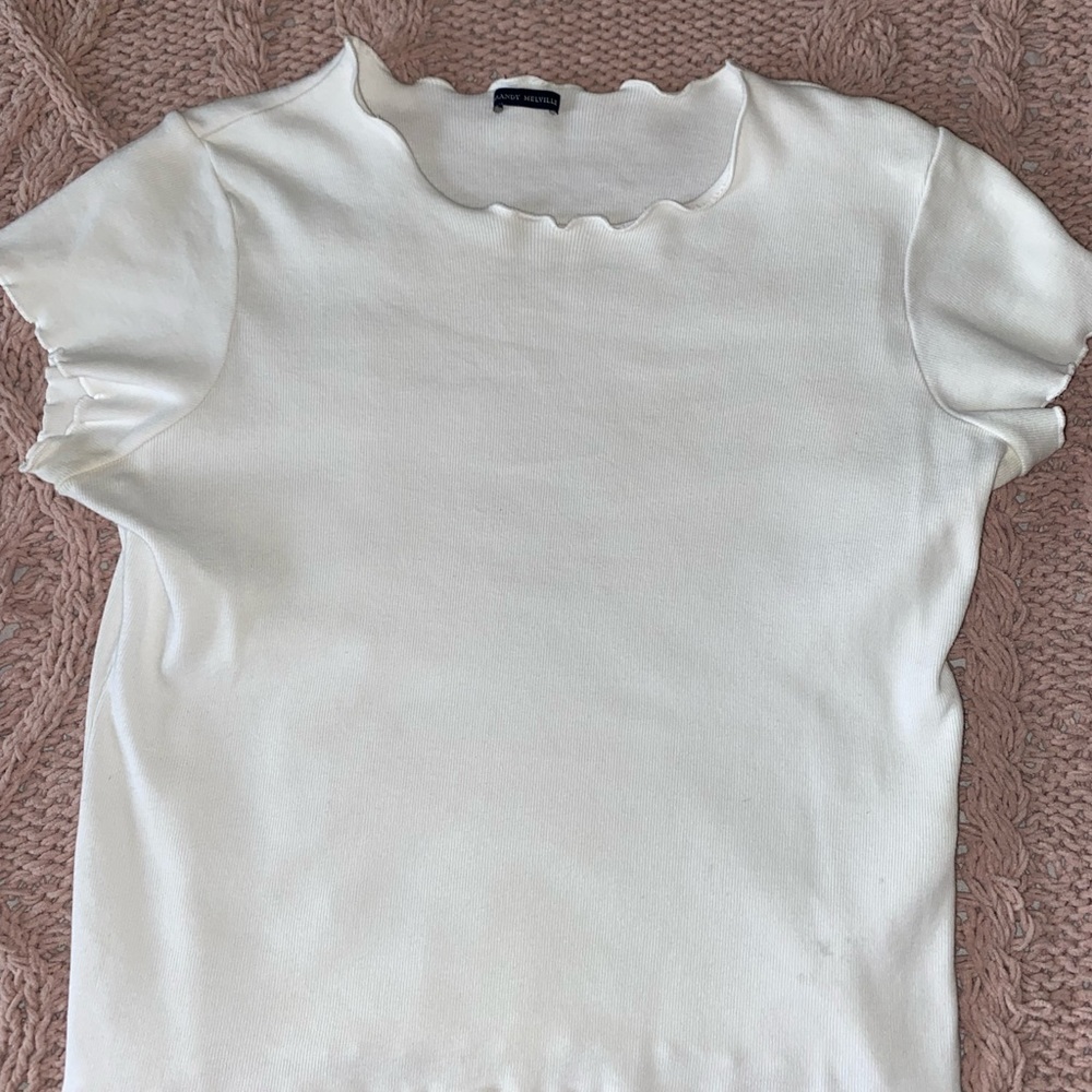 BRANDY MELVILLE || White Ruffle Top. !!ONE SIZE!! RARELY WORN